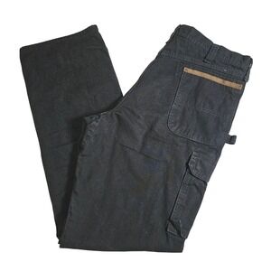 Wrangler Riggs Workwear Black Cargo Cotton Lined Work Pants 38x36 Big and Tall